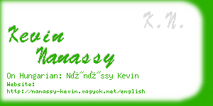 kevin nanassy business card